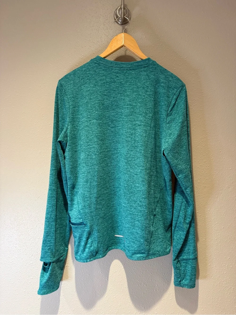 Nike Running Long Sleeve Thumbhole Athletic Top Teal Heather Size Medium
